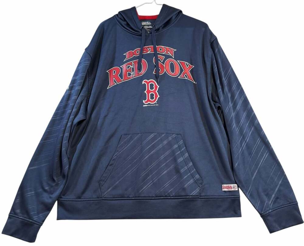 Stitches MLB Boston Red Sox Men's XL Performance Fleece Hoodie Navy Blue